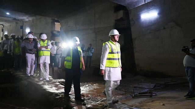 Parvesh Verma inspects Underpass 5, key to completing the full loop of the corridor. (Vipin Kumar/HT Photo)