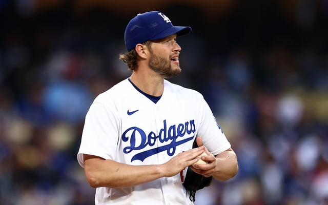 Dodgers pitcher Clayton Kershaw received a special spot on the National League All-Star roster this week, being named a “Legend” pick by MLB commissioner Rob Manfred. (Photo by Katelyn Mulcahy/Getty Images)