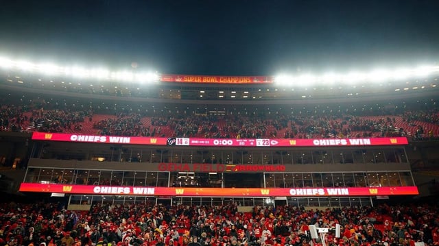 NFL: AFC Divisional Round-Houston Texans at Kansas City Chiefs. Jan 18, 2025; Kansas City, Missouri, USA; A general view of fans after a 2025 AFC divisional round game between the Kansas City Chiefs and Houston Texans at GEHA Field at Arrowhead Stadium. Mandatory Credit: Denny Medley-Imagn Images