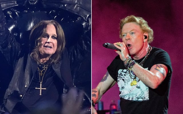 Ozzy Osbourne, left, and Axl Rose. (AP)