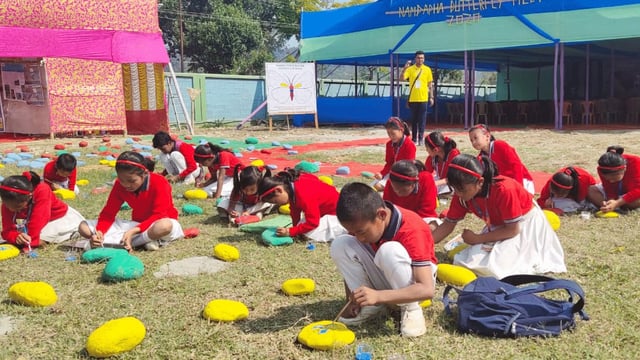 File photo of school children at a painting session in Arunachal Pradesh | ANI