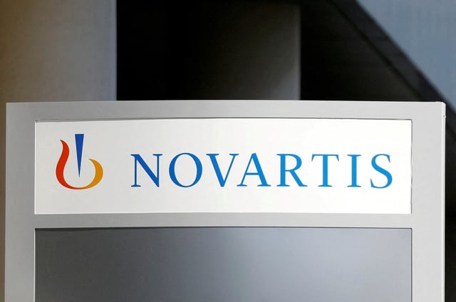 The logo of Swiss drugmaker Novartis is pictured at the company's French headquarters in Rueil-Malmaison near Paris, France, April 22, 2020. REUTERS/Charles Platiau/File Photo
