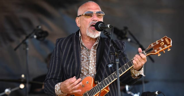 Joe Camilleri's vintage guitar collection was stolen from his home, along with his passport, computers and other personal items. Picture by Brodie Weeding.