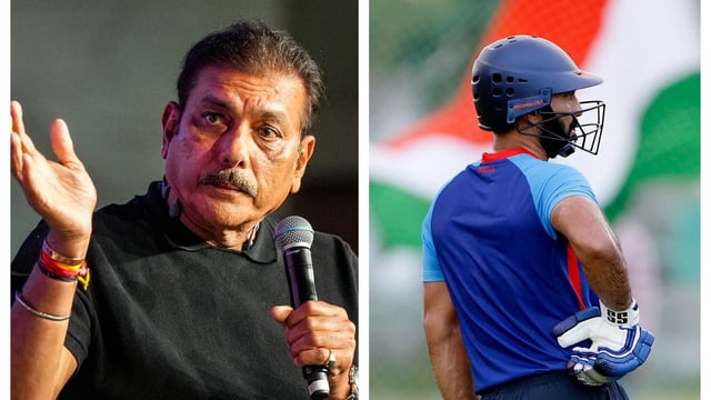 Former India head coach Ravi Shastri and Dinesh Karthik