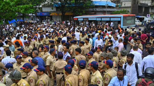 MNS Thane chief Avinash Jadhav was detained at 3.30am. (HT PHOTO)