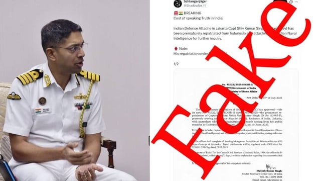 Defence Attaché Captain Shiv Kumar targeted by Pakistani misinformation spocial media handles. | Image: X
