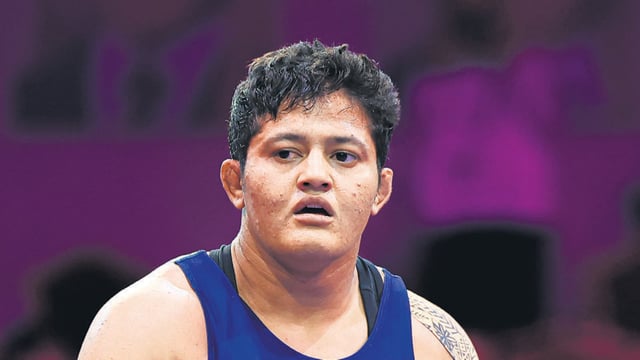 India’s 76kg woman wrestler Reetika Hooda. (Getty Images)