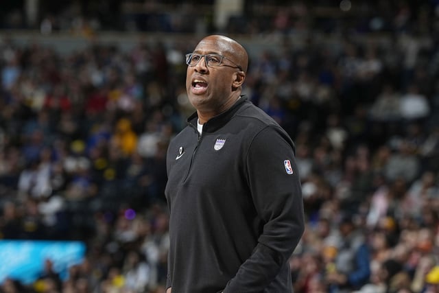 Sacramento Kings head coach Mike Brown in the second half of an NBA basketball game Wednesday, Feb. 14, 2024, in Denver. (AP Photo/David Zalubowski)