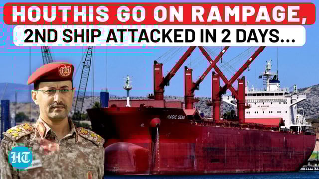 Startling footage from inside a cargo ship attacked and sunk by Houthi militants in the Red Sea. 