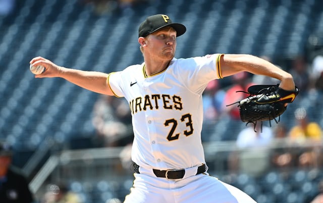 PITTSBURGH, PENNSYLVANIA - JULY 2: Mitch Keller #23 of the Pittsburgh Pirates pitches in the first inning during the game against the St. Louis Cardinals at PNC Park on July 2, 2025 in Pittsburgh, Pennsylvania.