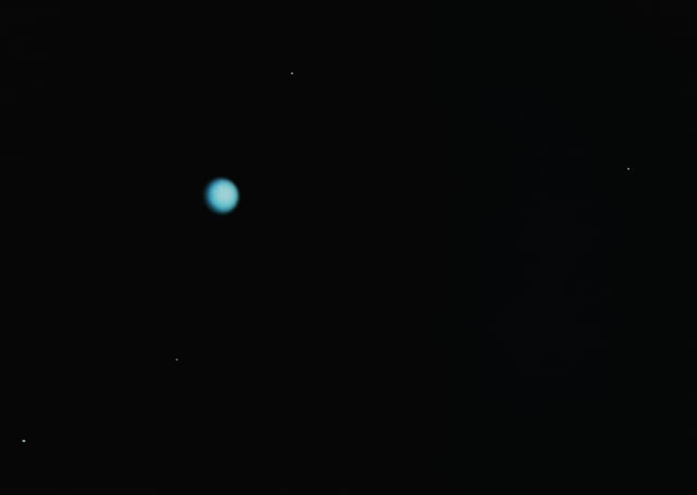A historical color picture of the planet Uranus, taken in 1985.