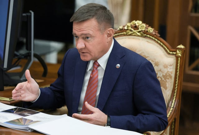 Russian Minister of Transport Roman Starovoit attends a meeting with Russian President Vladimir Putin, in Moscow, Russia January 30, 2025.  Sputnik/Gavriil Grigorov/Pool via REUTERS ATTENTION EDITORS - THIS IMAGE WAS PROVIDED BY A THIRD PARTY.