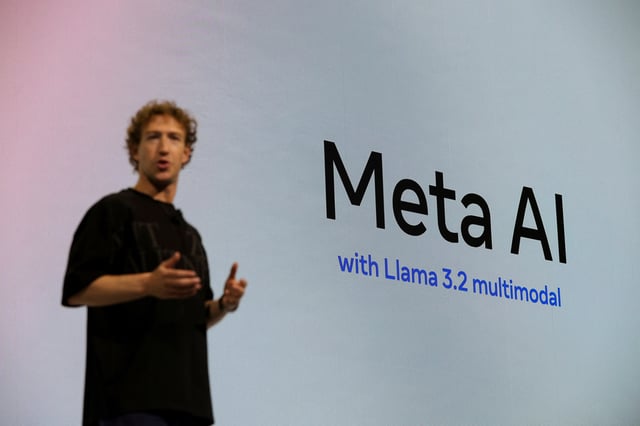 Meta CEO Mark Zuckerberg makes a keynote speech during the Meta Connect annual event, at the company's headquarters in Menlo Park, California, U.S. September 25, 2024. REUTERS/Manuel Orbegozo/File Photo