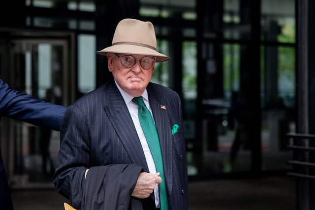 Former Ald. Ed Burke, 14th, exits the Dirksen U.S. Courthouse on June 5, 2024, following a post-trial motion hearing in his corruption trial, which ended in December 2023. (Vincent Alban/Chicago Tribune)