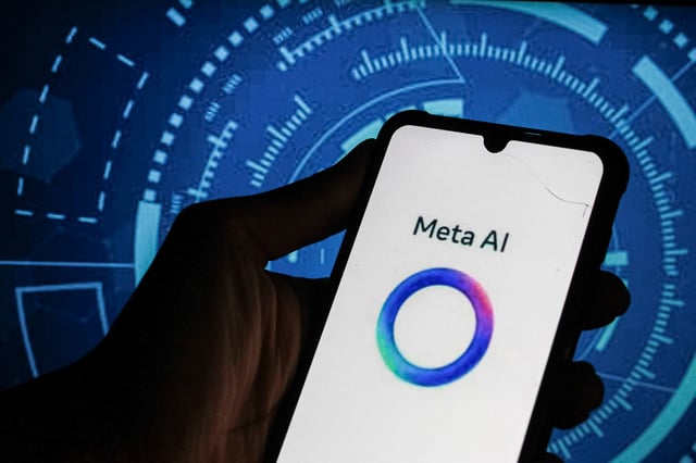 INDONESIA - 2024/12/19: In this photo illustration, Meta AI logo is seen displayed on a smartphone screen. (Photo Illustration by Algi Febri Sugita/SOPA Images/LightRocket via Getty Images)