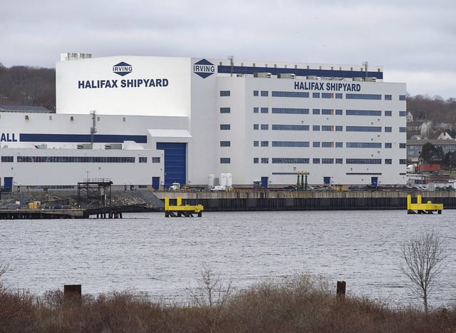 The Irving-owned Halifax shipyard is seen in Halifax on Monday, Dec. 4, 2017. THE CANADIAN PRESS/Andrew Vaughan