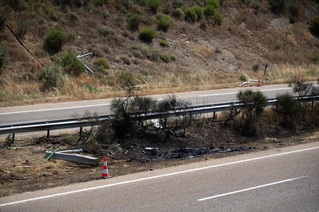 El lugar en el que ocurrieron los hechos, a 3 de julio de 2025, en Palacios de Sanabria, Zamora, Castilla y León (España), donde perdió la vida Diogo Jota y su hermano André Silva.