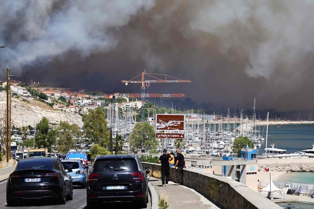 Près de la plage des Corbières, dans le nord de Marseille, ce mardi 8 juillet 2025.