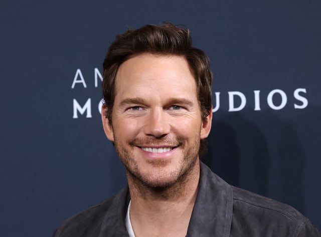 Chris Pratt promotes the upcoming film &#34;Mercy&#34; at the Amazon MGM Studios presentation during CinemaCon, the official convention of Cinema United, at The Colosseum at Caesars Palace on April 02, 2025 in Las Vegas, Nevada.