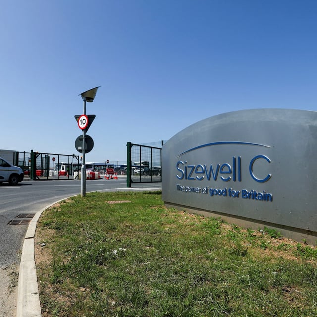 FILE PHOTO: A general view of the construction site entrance to Sizewell C as building works continue for the new nuclear power plant that is being built next to the current Sizewell B plant in Suffolk England, June 11, 2025. REUTERS/Chris Radburn/File Photo