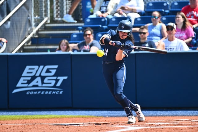 Senior Lexi Hastings, a .365 hitter across 185 career games, and her UConn softball teammates have unfinished business at the Big East tournament. (UConn athletics)