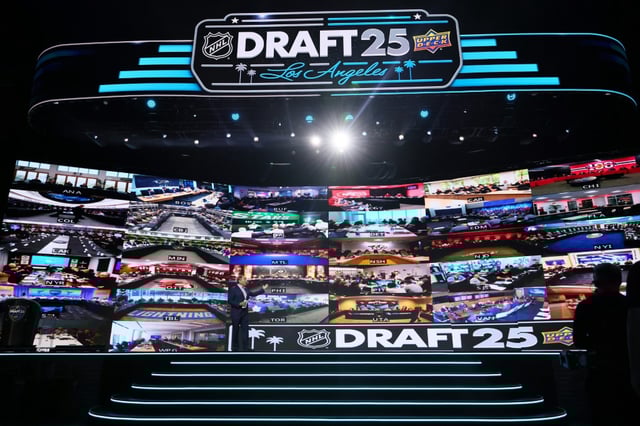 NHL commissioner Gary Bettman speaks before the first round of the 2025 NHL Draft