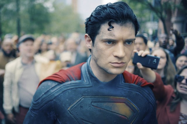 David Corenswet in a scene from “Superman.”