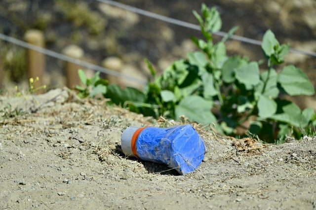 What appears to be a firework can be seen on the ground as firefighters battle the Rancho Fire in Laguna Beach, CA on July 7, 2025. ￼ (Photo by Jeff Gritchen, Orange County Register/SCNG)