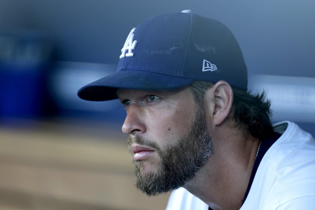 LOS ANGELES, CALIFORNIA - JULY 02: Clayton Kershaw #22 of the Los Angeles Dodgers looks on prior to a game against the Chicago White Sox at Dodger Stadium on July 02, 2025 in Los Angeles, California. (Photo by Ronald Martinez/Getty Images)