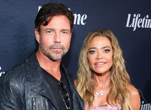 LOS ANGELES, CALIFORNIA - AUGUST 08: (L-R) Aaron Phypers and Denise Richards attend the Tempted by Love Premiere Event Presented by Terry McMillan at IPIC Westwood on August 08, 2024 in Los Angeles, California. (Photo by Leon Bennett/Getty Images for A+E Networks)
