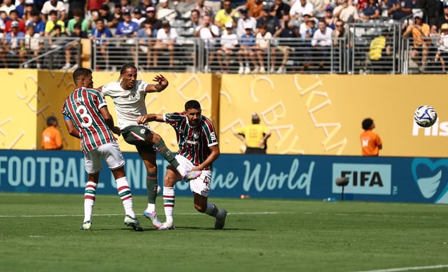 Soccer Football - FIFA Club World Cup - Semi Final - Fluminense v Chelsea - MetLife Stadium, East Rutherford, New Jersey, U.S. - July 8, 2025 Chelsea's Joao Pedro scores their second goal REUTERS/Lee Smith