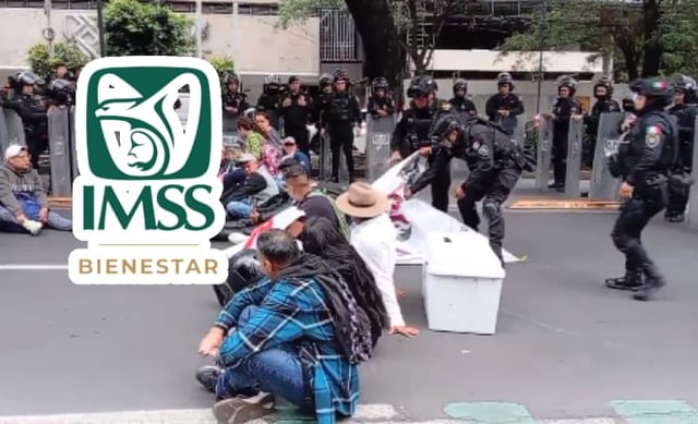 Marchas y huelga de hambre de trabajadores del IMSS Bienestar por falta de insumos y pagos pendientes. / @AztecaNoticias vía X. - Imss Bienestar.
