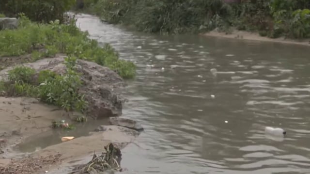 Sewage flows down Tijuana River Valley.