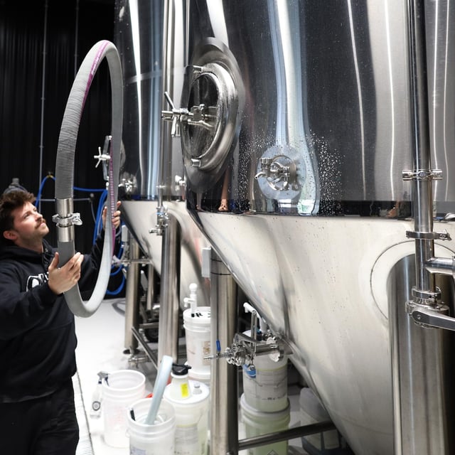 MONCTON, NB-JULY 8, 2025-
Brewer Ben Seaward works in the brewery at Tire Shack Brewing Co. in Moncton, NB on July 8, 2025. 
VIKTOR PIVOVAROV/THE GLOBE AND MAIL