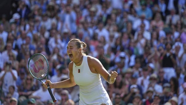 Aryana Sabalenkaa entered the semi-finals after overcoming 104th-ranked Laura Siegemund 4-6, 6-2, 6-4 at Centre Court on Tuesday. (AP)