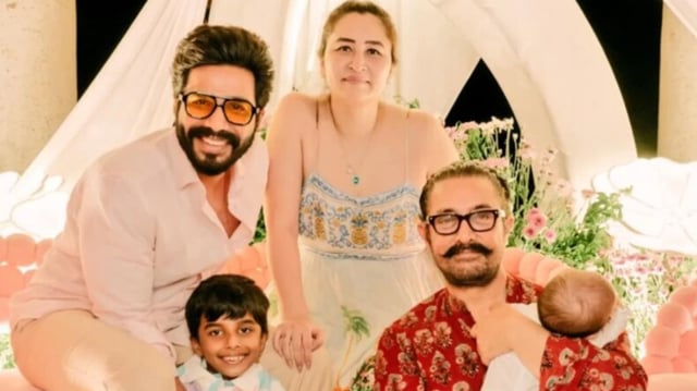 Aamir Khan with Vishnu Vishal and Jwala Gutta's daughter.