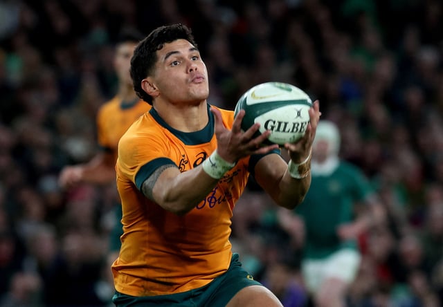 Rugby Union - Autumn Internationals - Ireland v Australia - Aviva Stadium, Dublin, Ireland - November 30, 2024 Australia's Noah Lolesio in action REUTERS/Lorraine O'sullivan/File Photo