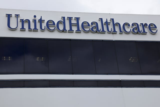 The corporate logo of the UnitedHealth Group appears on the side of one of their office buildings in Santa Ana, California, U.S., April 13, 2020.      REUTERS/Mike Blake