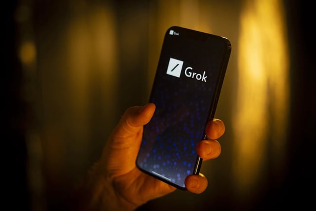 The Grok AI logo.