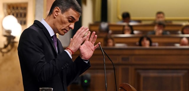 Pedro Sanchez au Parlement espagnol le 9 juillet 2025