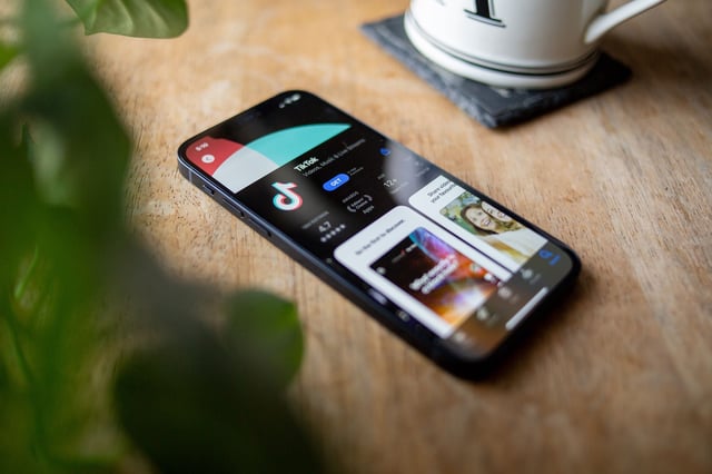 TikTok is seen in the app store of an iPhone on January 8, 2025. 