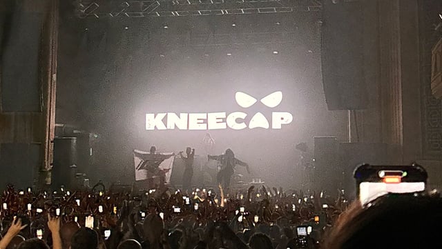 There's just as much support in Glasgow for Kneecap's politics as there is their music. Image: Annie McNamee