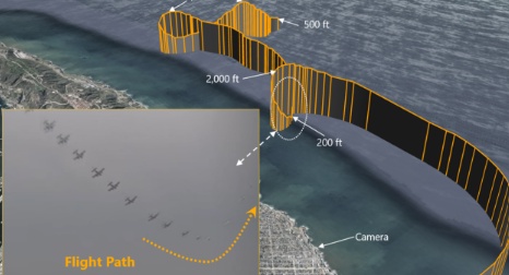 A flight path and composite video graphic showing the airplane climbing into the cloud layer from a National Transportation Safety Board preliminary report released July 8, 2025.