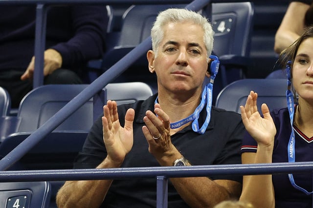 Bill Ackman watches as Emma Raducanu of Great Britain play against Maria Sakkari of Greece during 2021 U.S. Open at the USTA Billie Jean King National Tennis Center.