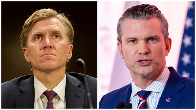 Elbridge Colby (L), the Pentagon’s top policy chief under Secretary of Defense Pete Hegseth (R), has reported to have blindsided senior administration officials and foreign allies.