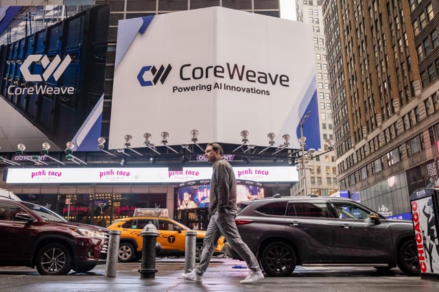 CoreWeave went public in March on the Nasdaq exchange.