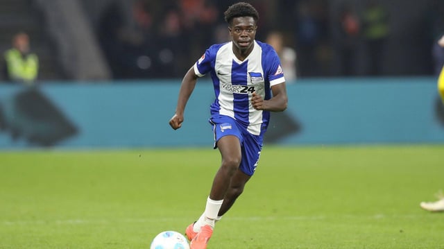 Boris Mamuzah Lum feierte mit nur 16 Jahren sein Profi-Debüt für Hertha BSC. (Foto: IMAGO / Jan Huebner)