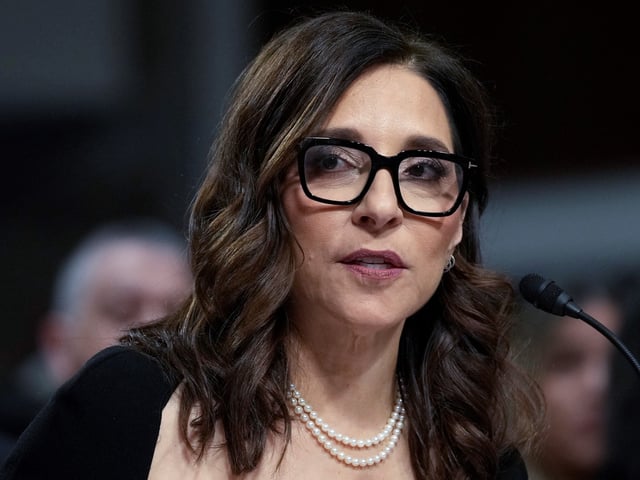 FILE - X CEO Linda Yaccarino speaks during a Senate Judiciary Committee hearing with other social media platform heads on Capitol Hill in Washington, Wednesday, Jan. 31, 2024, to discuss child safety online. (AP Photo/Susan Walsh, File)