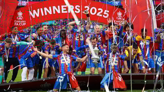 Palace won their first major trophy when beating Manchester City in the FA Cup final at Wembley in May