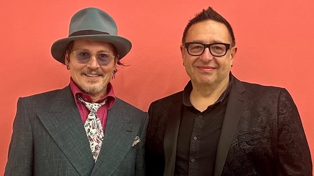 Johnny Depp and Waldemar Januszczak, photographed at Tate Modern